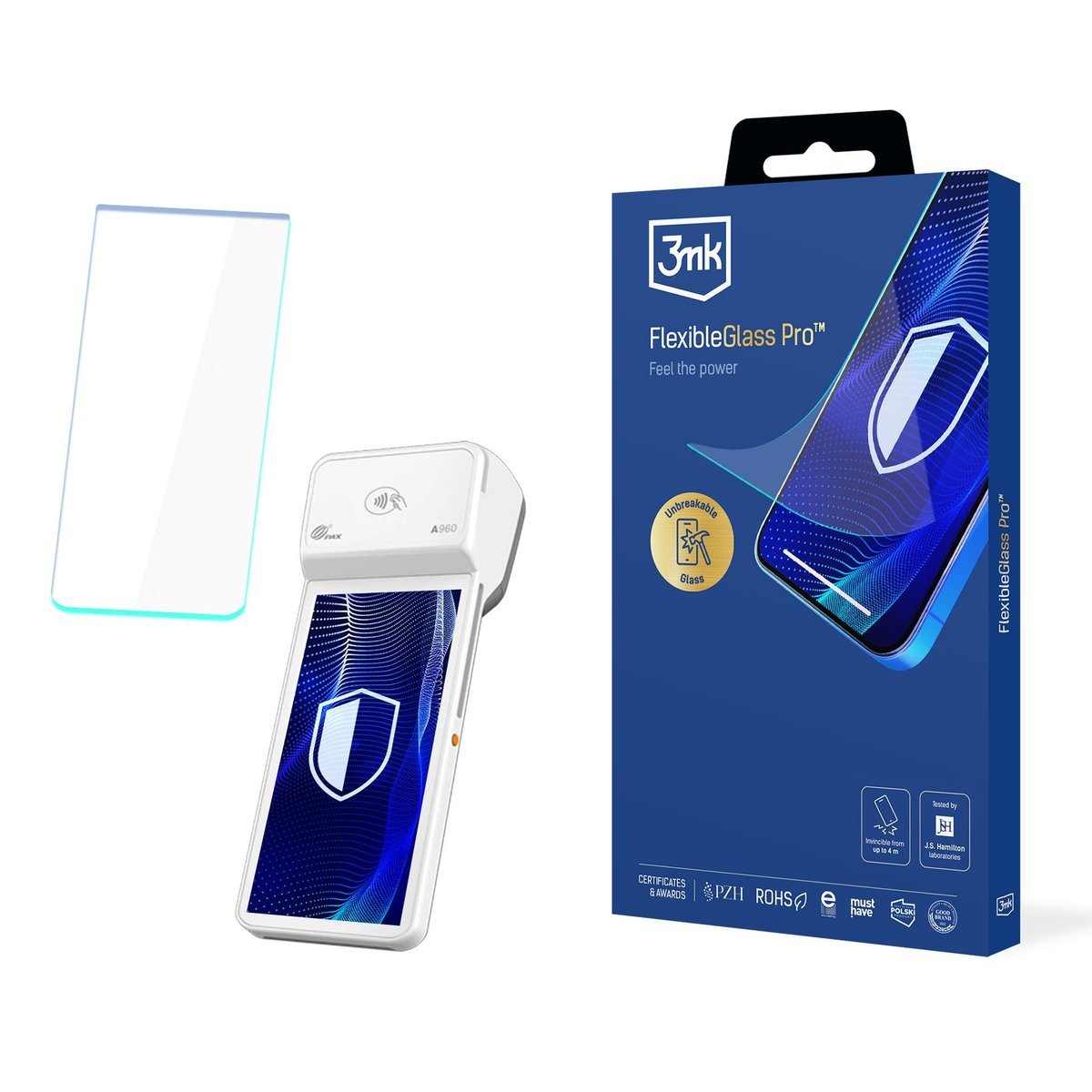 Szkło hybrydowe na ekran do PAX A960 - 3mk FlexibleGlass Pro