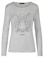 Koszulki i topy damskie - APART Fashion T-shirt damski, szary, 46 - miniaturka - grafika 1