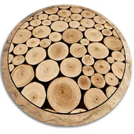 Dywany - Modny uniwersalny dywan okrągły winylowy przekrój pnia fi70 cm - miniaturka - grafika 1
