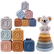 Klocki - Zestaw Edukacyjny 3w1 Piramidka Klocki Gryzak Lumarko! - miniaturka - grafika 1