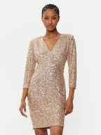 Sukienki - Rinascimento Sukienka koktajlowa CFC0121759003 Złoty Regular Fit - miniaturka - grafika 1