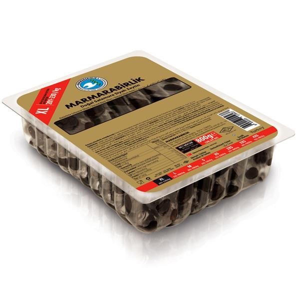 Naturalne czarne oliwki tureckie z pestką MARMARABIRLIK 800 g – XL (MEGA)