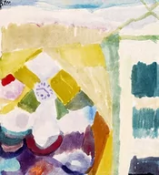 Plakaty - Galeria Plakatu, Interieur mit der Uhr, Paul Klee, 40x40 cm - miniaturka - grafika 1