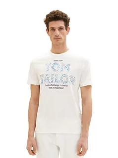Koszulki męskie - TOM TAILOR Koszulka męska 1036334, 10332-Off biała, M, 10332 – Off White, M - grafika 1