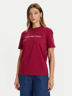 Koszulki i topy damskie - Calvin Klein Jeans T-Shirt LV047C912G Czerwony Regular Fit - miniaturka - grafika 1