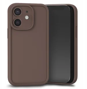 Etui do Apple iPhone 12 Brązowe, Silikonowe, Matowe, Wzmocnione Szkło - Etui i futerały do telefonów - miniaturka - grafika 1