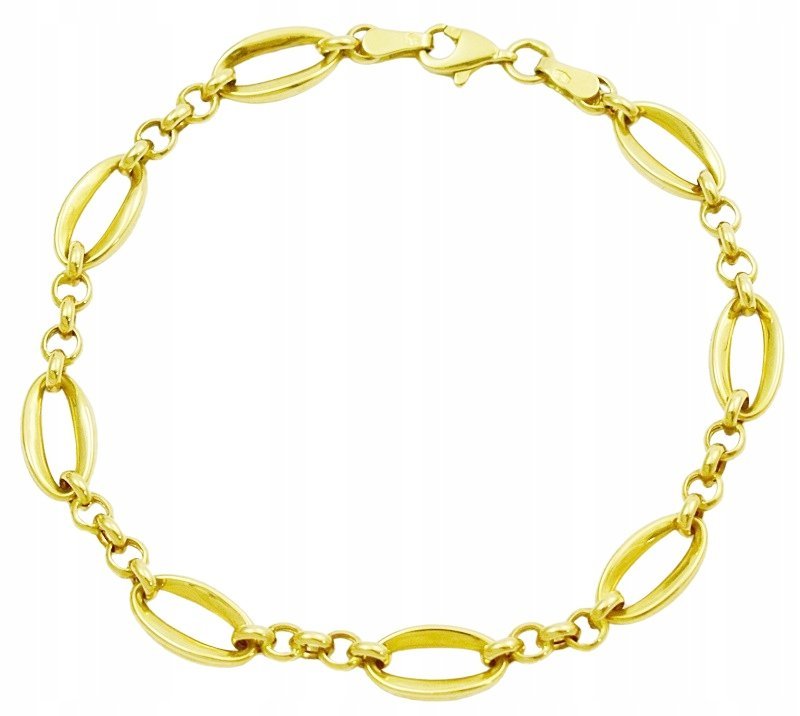 Bransoletka Złota Damska Ogniwa i Kółeczka pr 585