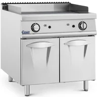 Piece, kotły  i płyty grzejne gastronomiczne - Grill gazowy podwójny ryflowany z szafką na propan / LPG / gaz ziemny 12 kW - miniaturka - grafika 1