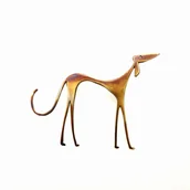 Broszki - Broszka srebrna - Brązowy Chart - miniaturka - grafika 1