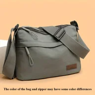 Torebki damskie - TEMU Stylowa Damska Torba na Ramię z Nylonu - Minimalistyczna Jednokolorowa z Regulowanym Paskiem, Wieloma Przegrodami i Zamkiem Błyskawicznym, - miniaturka - grafika 1