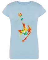 Koszulki i topy damskie - Modny T-Shirt Kolorowy nadruk Piłkarz R.S - miniaturka - grafika 1