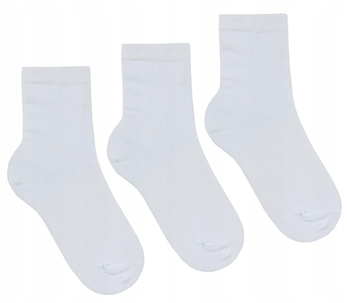 3X Skarpety Dziecięce Długie Bawełniane Klasyczne Chłopięce Moraj 27-30 White