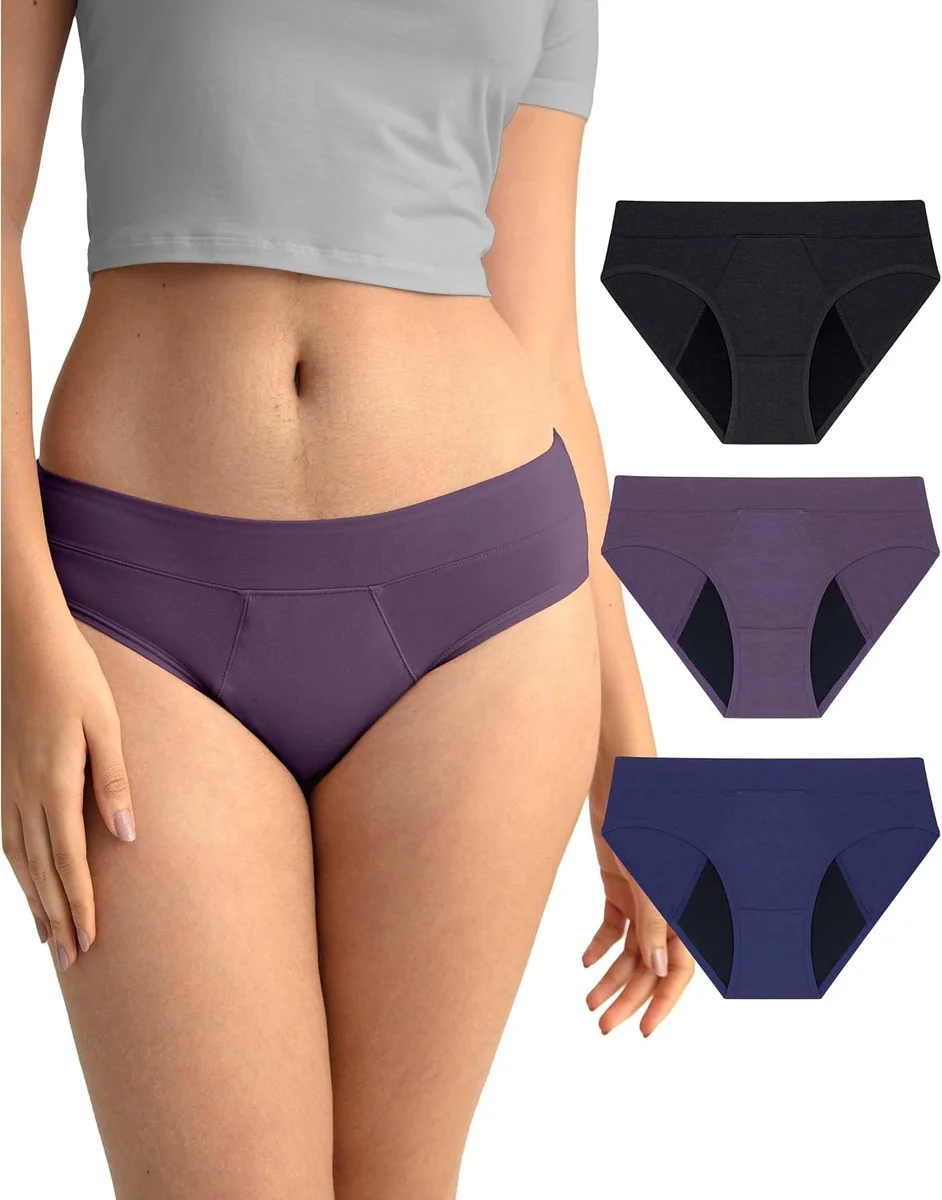 Majtki menstruacyjne damskie hipster 3 szt. średnia chłonność rozmiar S