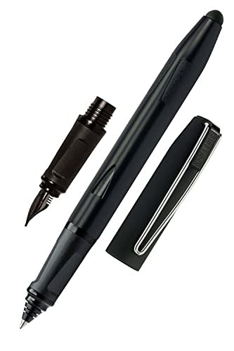Online Zestaw wieczne pióro & Rollerball Switch Plus, zestaw do pisania do szkoły, ergonomiczny długopis wielofunkcyjny z końcówką dotykową, czarny, do standardowych wkładów, zestaw 2 w 1