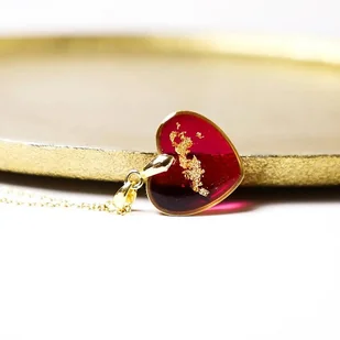 Naszyjnik Cherry serce samorodek złota płatki złota - Naszyjniki - miniaturka - grafika 1
