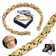 Bransolety męskie - ZŁOTA Bransoletka Męska Królewski Bizantyjski Dla Mężczyzny Chłopaka Męża - miniaturka - grafika 1