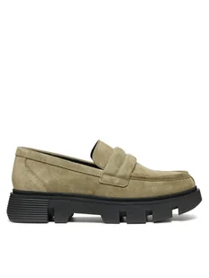 Geox Loafersy D Vilde D46UAC 00022 C3704 Khaki - Półbuty damskie - miniaturka - grafika 1
