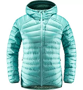 Kurtki damskie - Haglöfs Damska kurtka puchowa Essens Down Hood ocieplająca, oddychająca, odporna na działanie wody zielony (glacier green/Willow green) XL 6040964DH030 - grafika 1