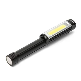 Velamp Lampa inspekcyjna LED 3 W, z klipsem i magnesem, 400 lumenów, latarka do naprawy samochodu, do garażu, w nagłych wypadkach wędkarskich, czerwone światło, aluminium, 3 W, czarna - Latarki - miniaturka - grafika 1