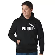 Bluzy męskie - PUMA Męska bluza z kapturem Essentials duże logo polarowa bluza z kapturem, bawełniany, czarny, XL Duże rozmiary Wysoki - miniaturka - grafika 1