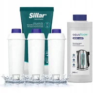 Akcesoria i części do ekspresów do kawy - Odkamieniacz do ekspresu 0,5l + 3x filtr Sillar do ekspresu Delonghi Magnifica - zamiennik - miniaturka - grafika 1