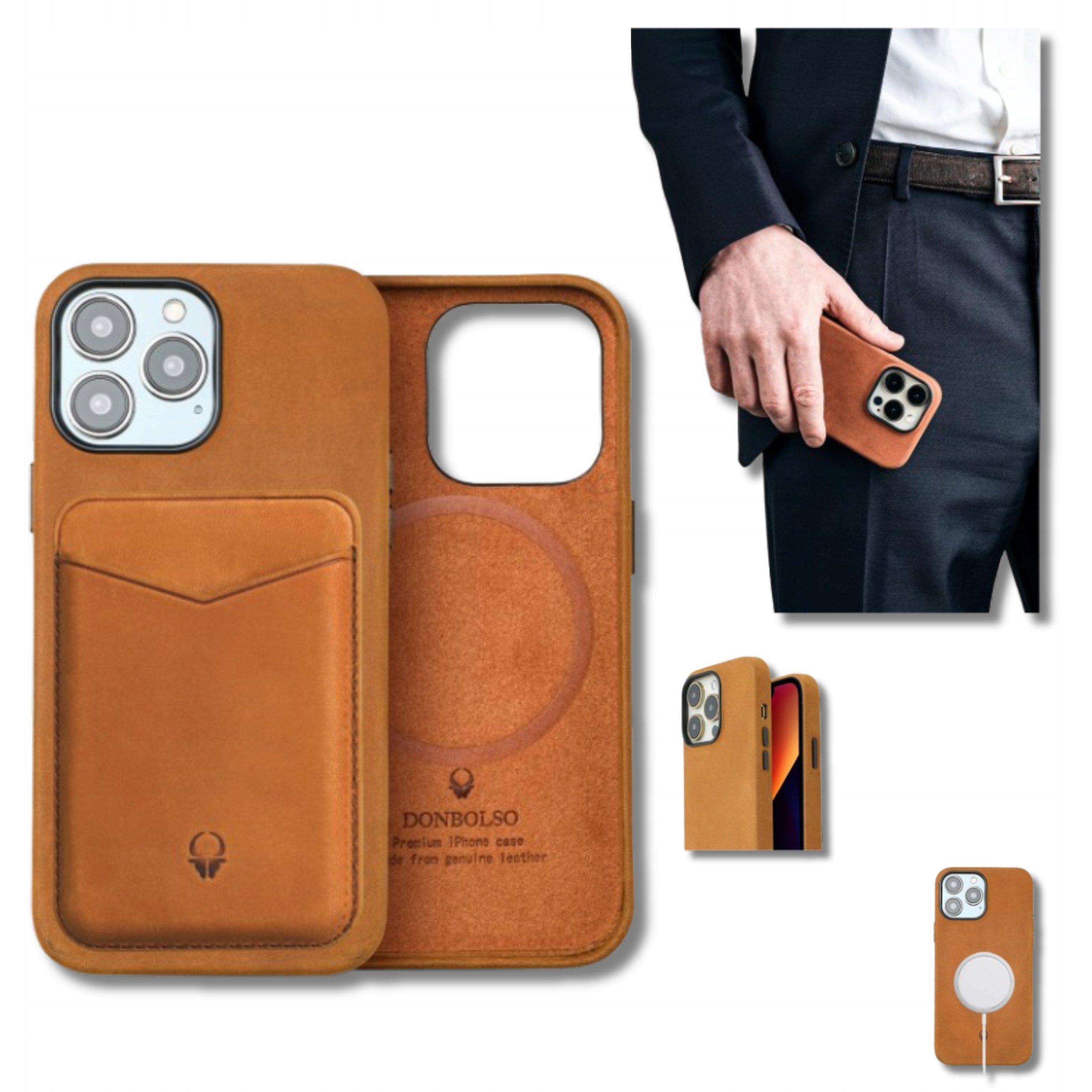 Etui Na Telefon Pokrowiec Obudowa Plecki Skora iPhone 13/14 Pro Max MagSafe