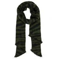 Apaszki i szaliki damskie - Szalik damski Only Nina czarno-zielony zimowy - miniaturka - grafika 1