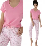 Piżamy damskie - Piżama bawełniana damska SENSIS Nevaeh XL / 42 Różowy - miniaturka - grafika 1