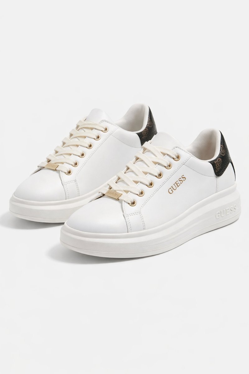 GUESS DAMSKIE PÓŁBUTY BIAŁE SKÓRA NATURALNA LOGO 38 2I3A