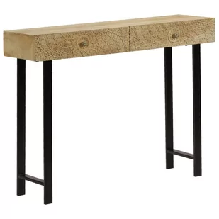 vidaXL Stolik konsola z litego drewna mango, 102 x 30 x 79 cm - Konsole i sekretarzyki - miniaturka - grafika 1