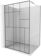 Ścianki i drzwi prysznicowe - Mexen Kioto ścianka prysznicowa Walk-in 140 x 200 cm, czarny wzór 8 mm, chrom - 800-140-101-01-78 - miniaturka - grafika 1