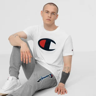Męski t-shirt CHAMPION Crewneck T-Shirt - biały - Koszulki sportowe męskie - miniaturka - grafika 1