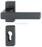 Klamki - Toulon - Komplet klamek z aluminium na krótkim szyldzie, kolor czarny F9714M - miniaturka - grafika 1