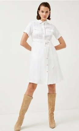 KAREN MILLEN SUKIENKA KOSZULOWA Z LNEM 38 Y1P