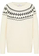Swetry damskie - ALARY Damski sweter z dzianiny 15525119-AL01, biały, XS/S, biały (wollweiss), XS-S - miniaturka - grafika 1