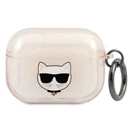 Akcesoria do słuchawek - Apple Karl Lagerfeld Etui Karl Lagerfeld KLAPUCHGD AirPods Pro cover złoty/silver Glitter Choupette KLD585SLV - miniaturka - grafika 1