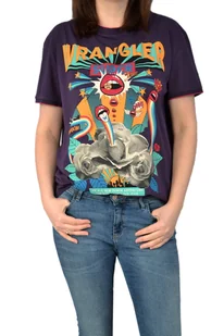WRANGLER BOYFRIEND PURPLE PENNANT T-SHIRT DAMSKI - Koszulki i topy damskie - miniaturka - grafika 1
