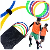 Piłka nożna - DRABINKA KOORDYNACYJNA TRENINGOWA 12 szt KOŁA + POKROWIEC+ RZEPY - miniaturka - grafika 1