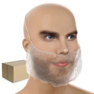 Odzież medyczna - Osłona ust i brudy na gumkę flizelina biała 12g karton 100szt x 10op - miniaturka - grafika 1