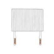 Ruszty - Ruszt grillowy 54 cm x 38 cm ze stali chromowanej z drewnianą rączką Floraland - miniaturka - grafika 1