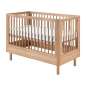 Łóżeczka i kojce - Łóżeczko z litego drewna dębowego z regulowaną wysokością 60x120 cm w naturalnym kolorze Forrest – Vipack - miniaturka - grafika 1