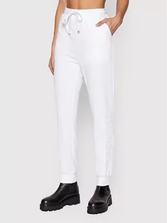 Spodnie sportowe damskie - TWINSET Spodnie dresowe 221TP2166 Biały Regular Fit - grafika 1