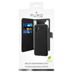 PURO Wallet Detachable - Etui 2w1 Samsung Galaxy A13 (czarny) - Etui i futerały do telefonów - miniaturka - grafika 3
