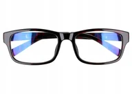 Okulary korekcyjne, oprawki, szkła - Prostokątne a'la Nerdy zerówki z Antyrefleksem okulary z filtrem ST1202D - miniaturka - grafika 1
