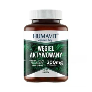 Suplement diety, HUMAVIT Węgiel aktywowany, 20 kapsułek - Układ pokarmowy - miniaturka - grafika 1