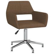 Krzesła - vidaXL Obrotowe krzesło stołowe brązowe obite tkaniną 3089393 - miniaturka - grafika 1
