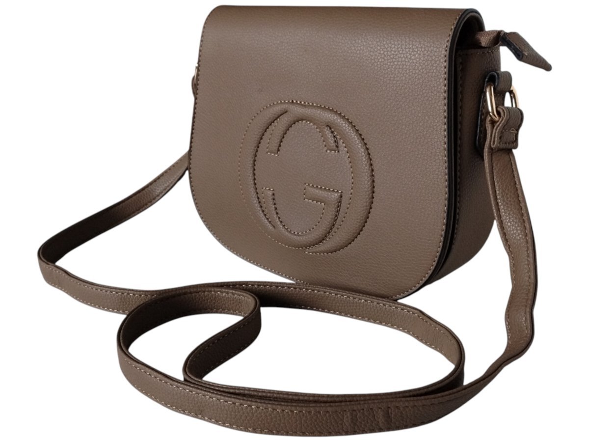 Listonoszka Damska Taupe Z Eko Skóry Mała Modna Torebka Miejska Na Ramię