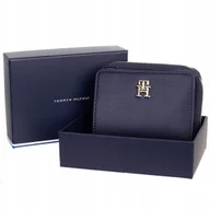 Portfele - Tommy hilfiger portfel damski iconic tommy med za granatowy - miniaturka - grafika 1