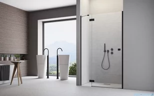 Radaway Essenza Black Dwj drzwi wnękowe 90cm lewe szkło przejrzyste 1385013-54-01L - Ścianki i drzwi prysznicowe - miniaturka - grafika 4