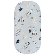 Ochraniacze do łóżeczka - Bawełniane prześcieradło z gumką 70x140 cm Królik Astronom - miniaturka - grafika 1